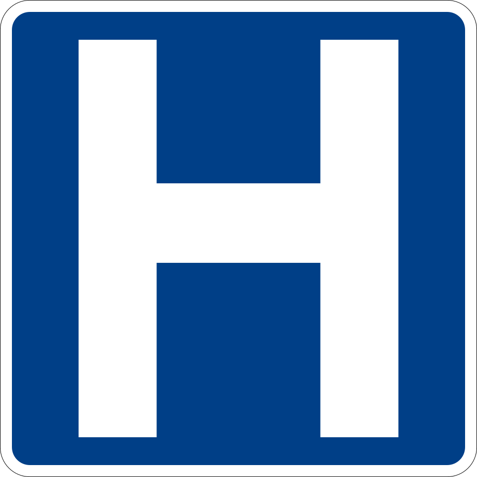 Hôpital road sign
