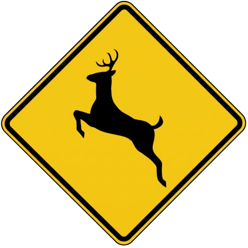 Traversée de cerfs road sign