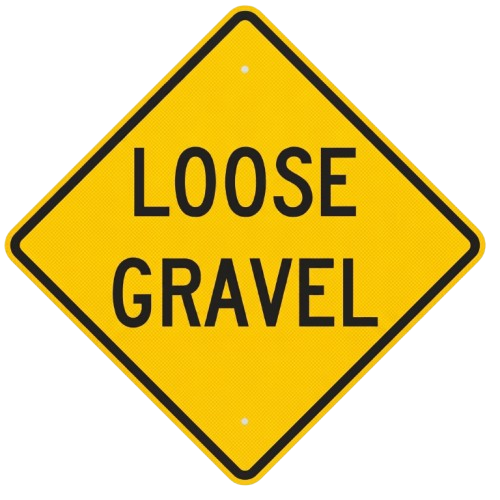 Gravier libre (texte) road sign