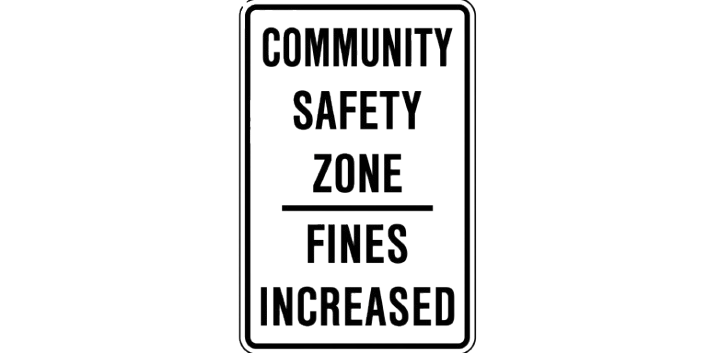 Zone de sécurité communautaire road sign