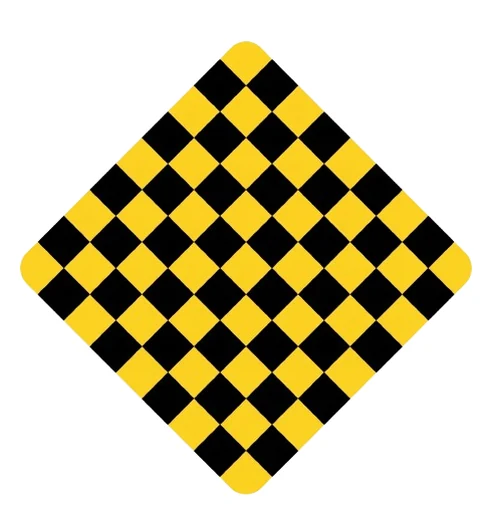 Checkerboard (end of road) road sign
