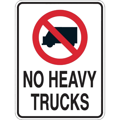 Camions lourds interdits road sign