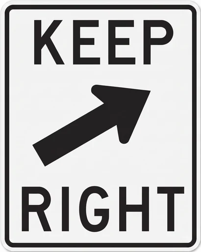 Keep right road sign