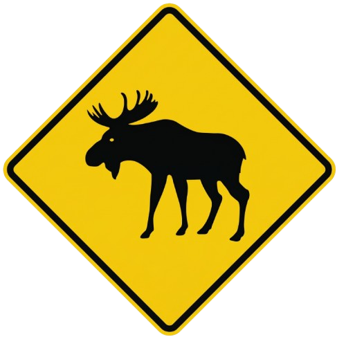 Traversée d'orignaux road sign