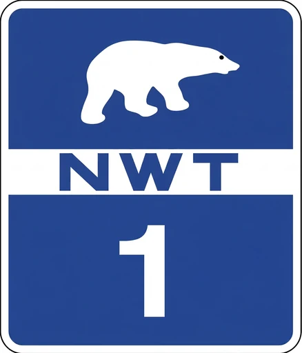 Northwest Territories Highway 1 route marker road sign