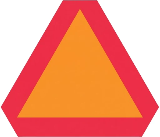 Slow-moving vehicle road sign