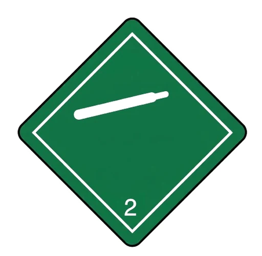 Non-flammable gas placard (Class 2.2) road sign