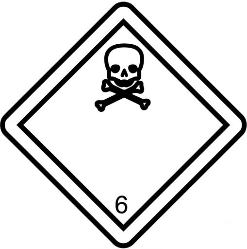 Toxic substances placard (Class 6.1) road sign