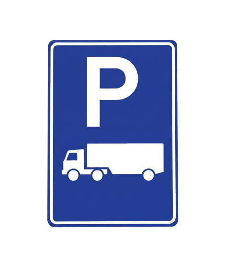 Stationnement camions road sign