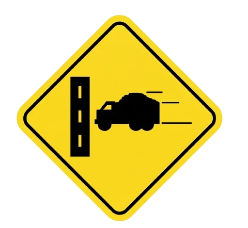 Trucks entering from right road sign